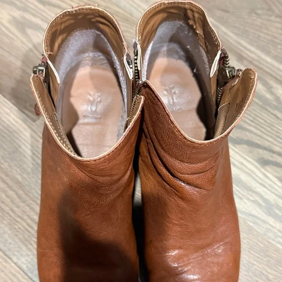 Frye Tan Leather Ankle Booties - Picture 7 of 9